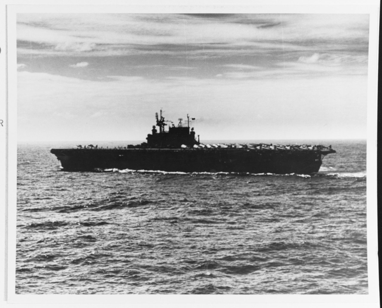 USS Enterprise on 24 November 1943 during operations supporting the Gilbert Islands campaign, photographed from USS Monterey.