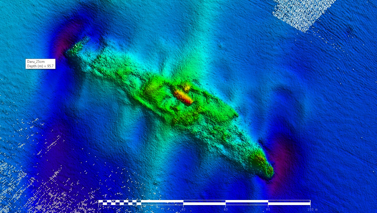 MV Daru — INFOMAR sonar-derived seabed survey