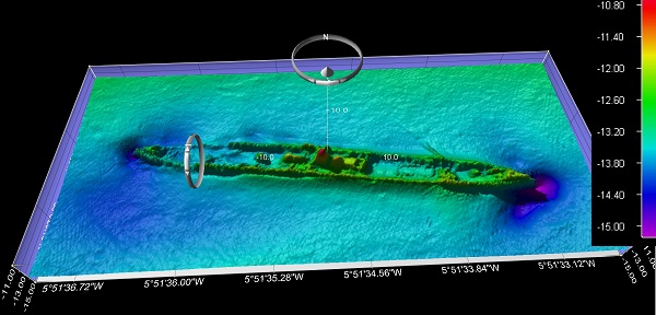 SS Lanarkshire — INFOMAR sonar-derived seabed survey